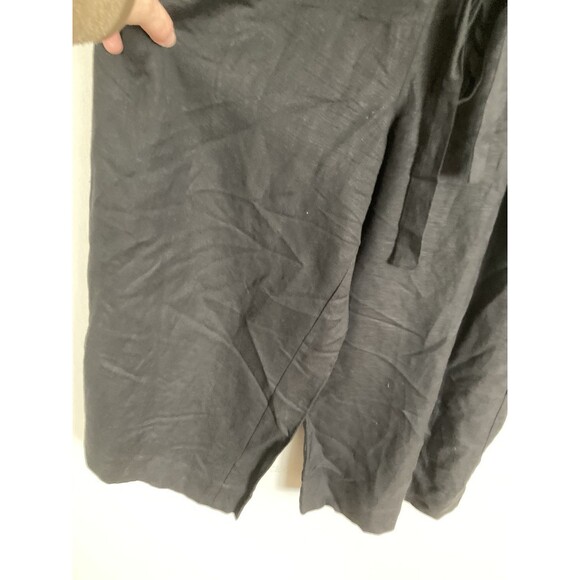 Loft Linen Blend Wide Leg Jumpsuit MEDIUM Black One Piece Minimalist - Picture 8 of 10